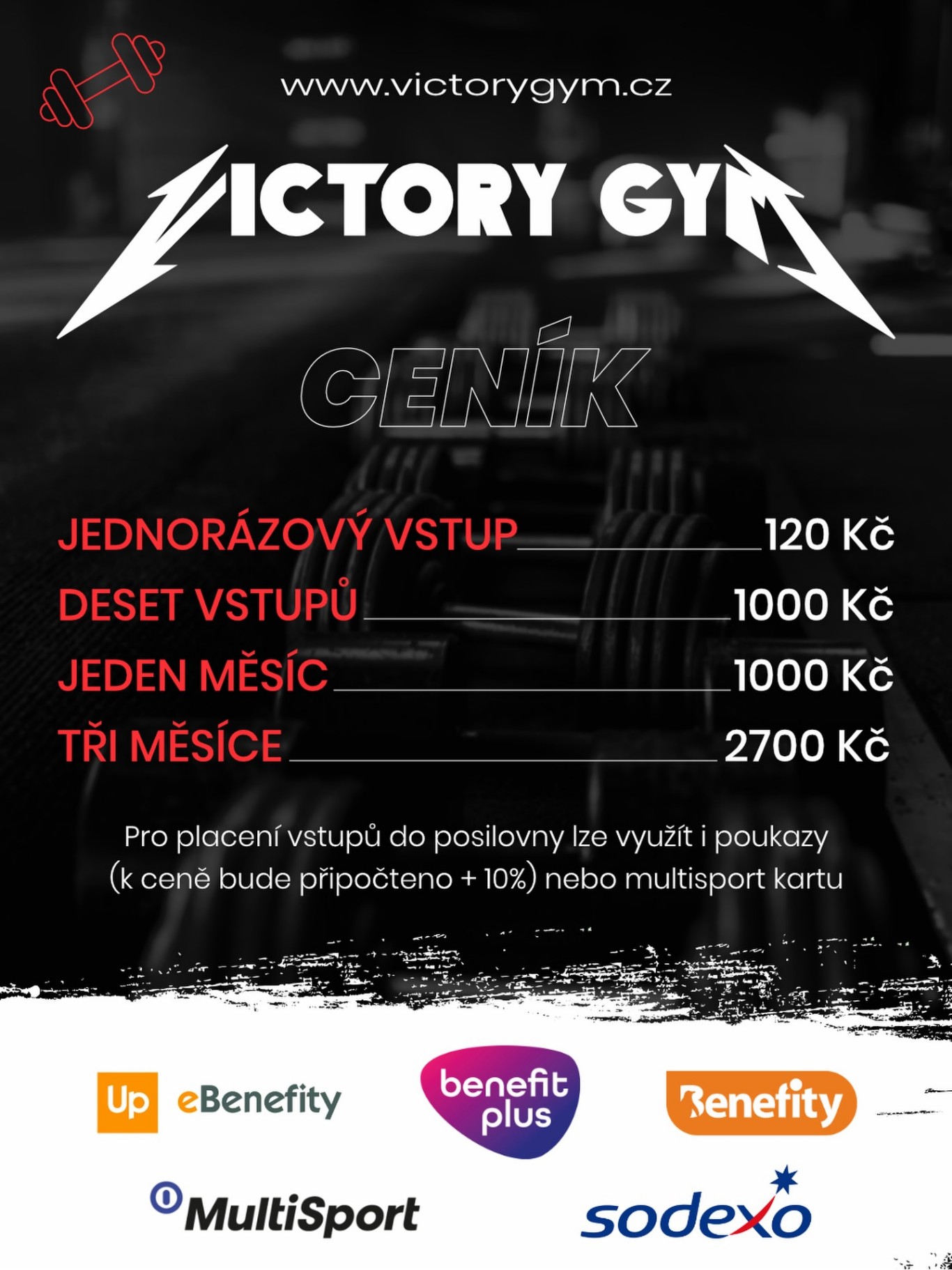 Victory Gym Vrchlabí — ceník